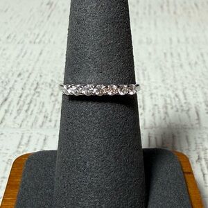 Elegant Moissanite Silver Band Size 7